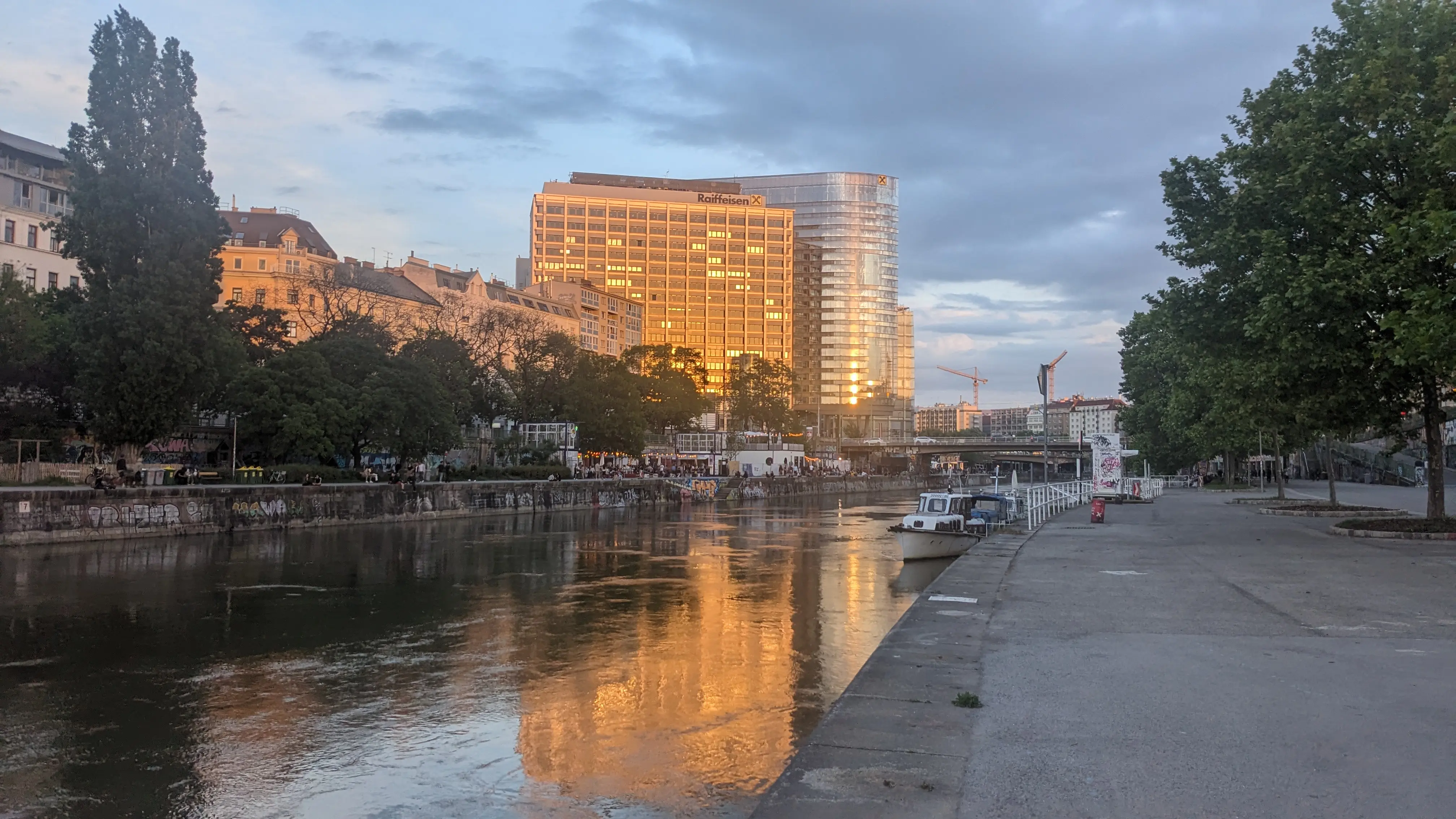 A picture of an industrial part of Danube river
