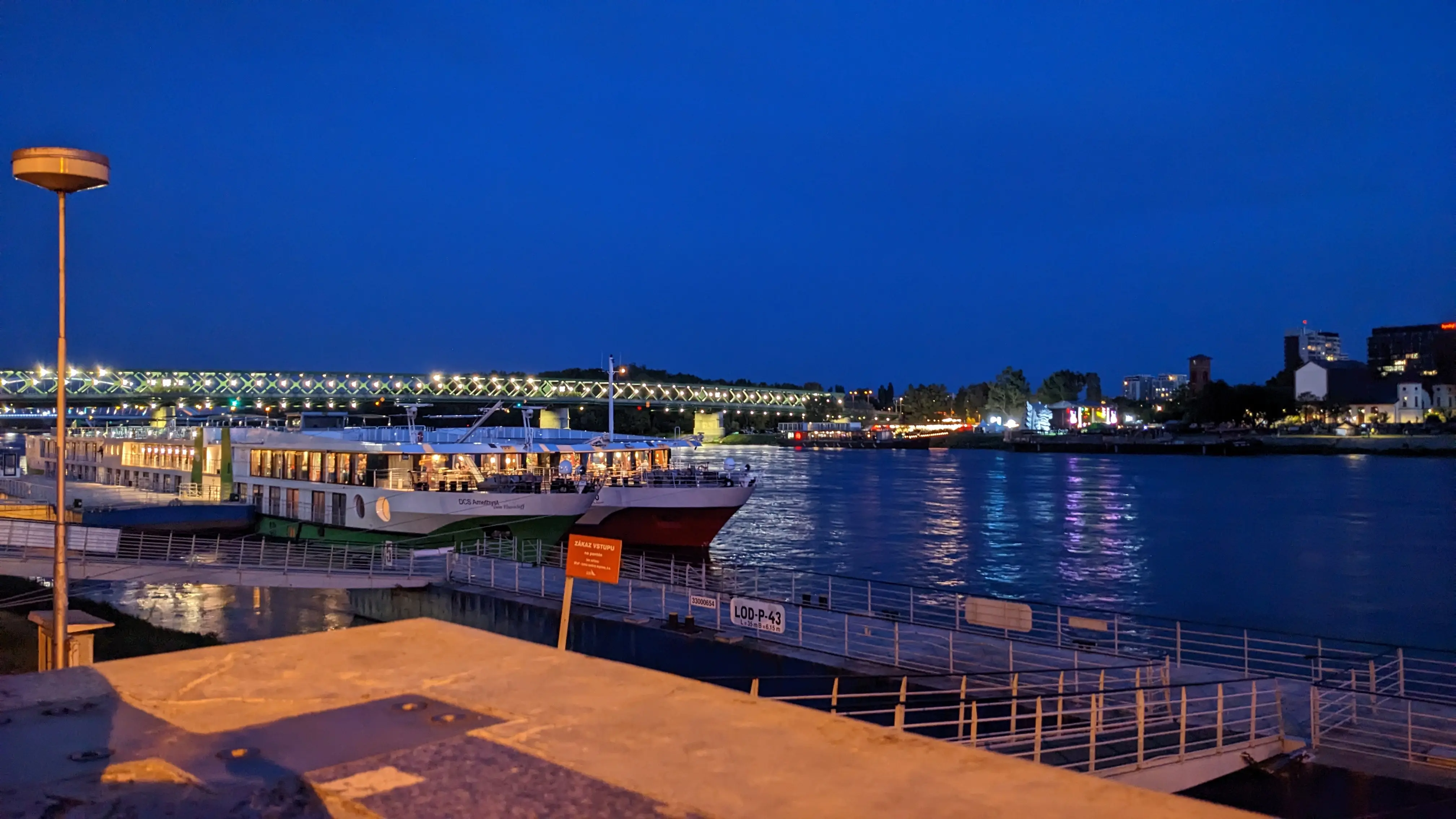 Danube river at night