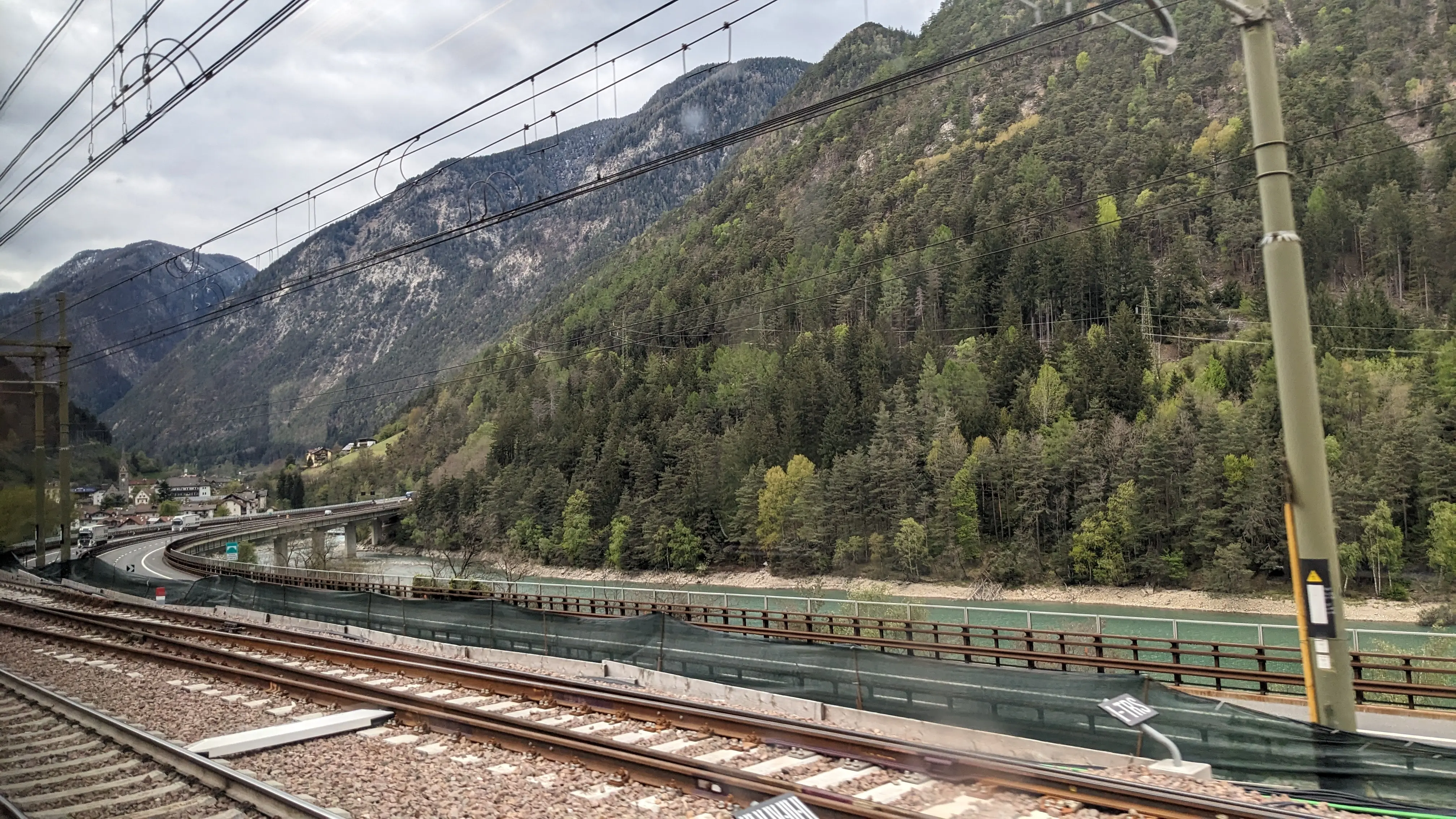 The train tracks weaving through Austrian mountains