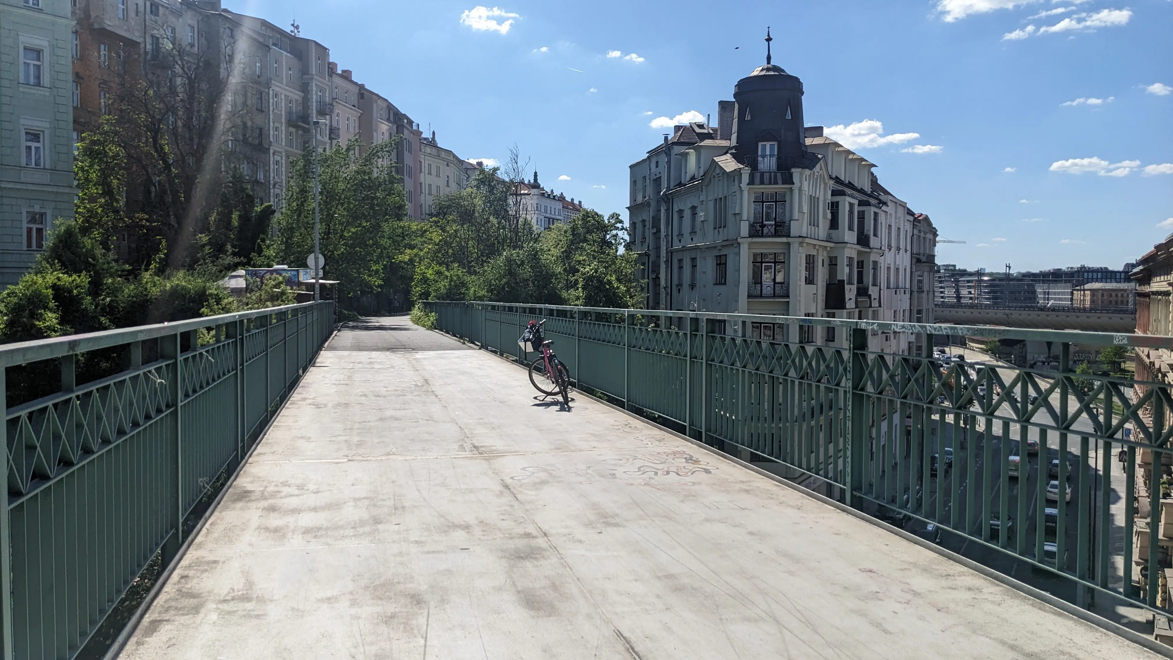 The bike path over the road
