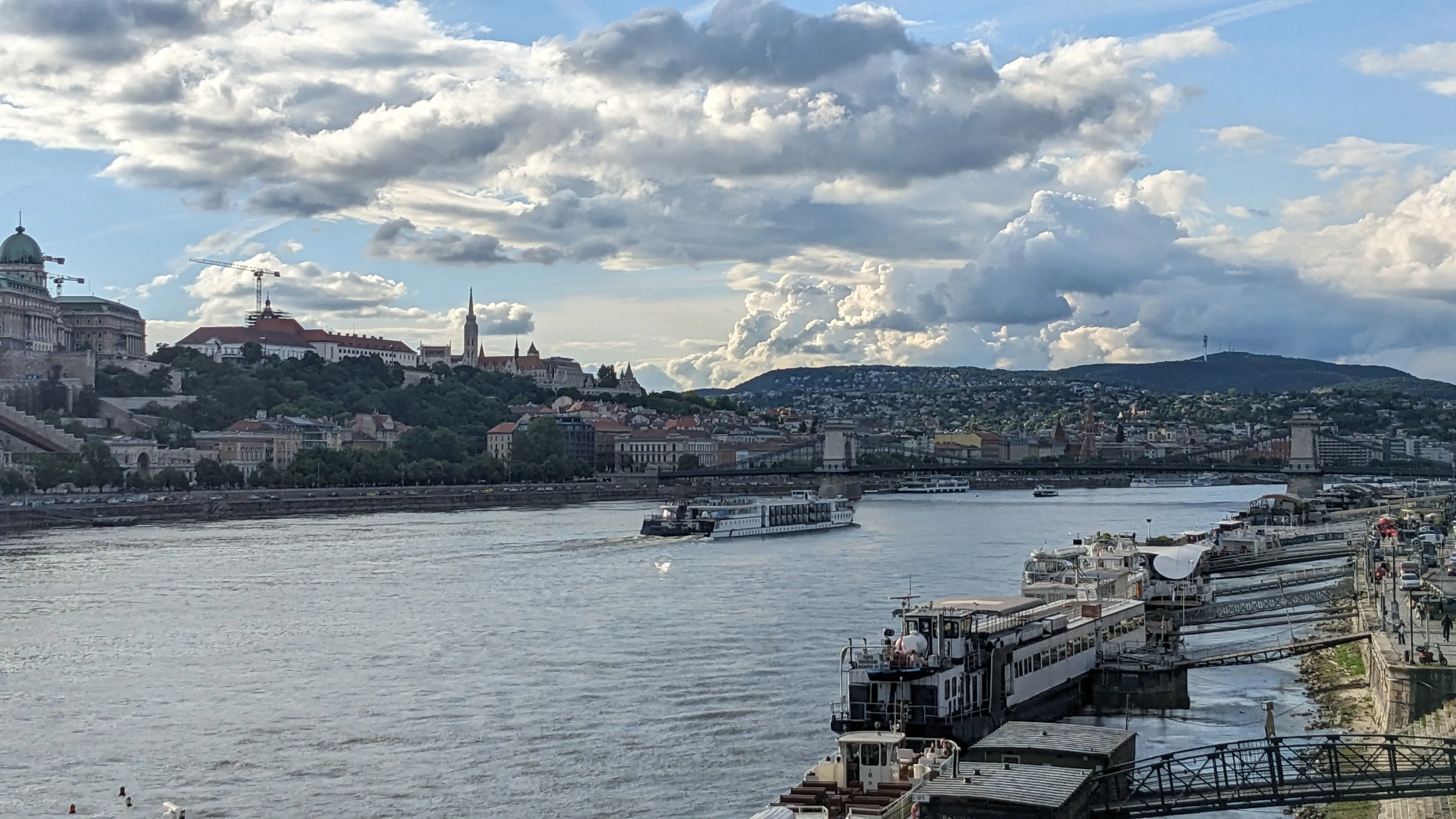 A view of the Danube river from the bridge